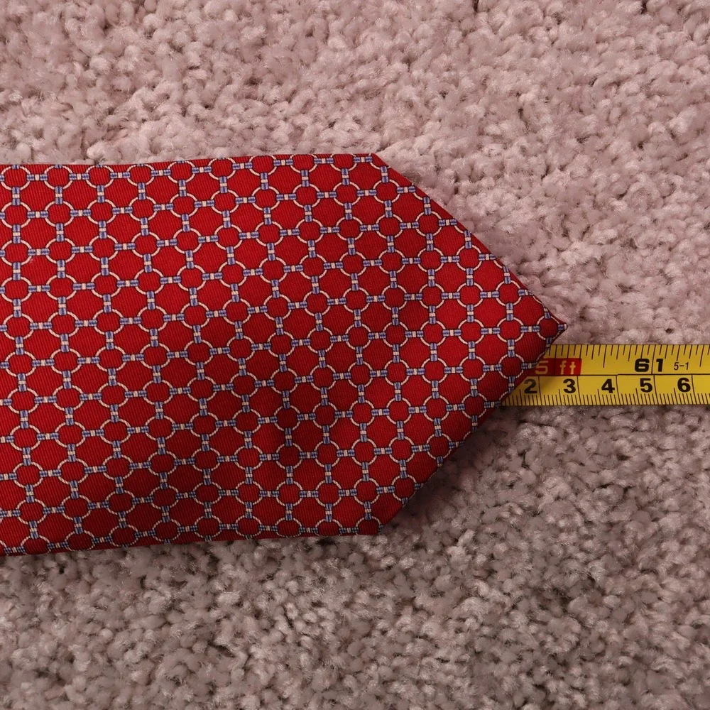 Brooks Brothers Silk Necktie Red Circle Geometric‎ Print Men's Tie